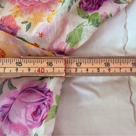 STORIA Floral Baby Doll Shimmer Chiffon Maxi Dress Size M - Picture 5 of 8